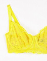 Thumbnail for your product : We Are We Wear Curve lace non padded bra in yellow