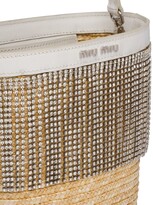 Thumbnail for your product : Miu Miu Crystal-Embellished Straw Bucket Bag