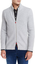 Thumbnail for your product : Kiton Ribbed Cashmere Full-Zip Cardigan, Light Gray