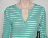 Thumbnail for your product : Lauren Ralph Lauren Nwt $89 KERWYN Striped Cotton Henley Sweater Top S/M/L/XL