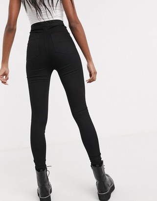 Collusion Tall x002 super skinny high waist jean in clean black