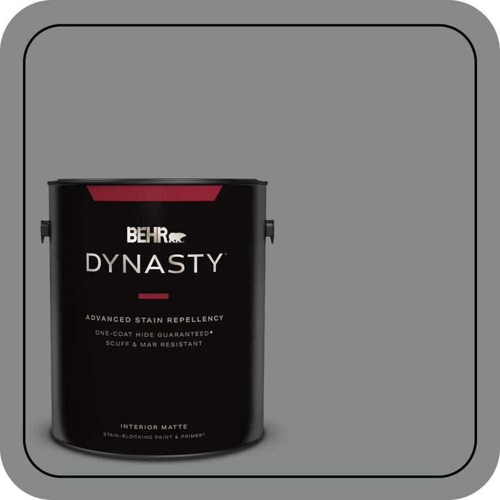 BEHR DYNASTY 1 gal. #N460-5 Slate Rock One-Coat Hide Matte Interior Stain-Blocking Paint & Primer