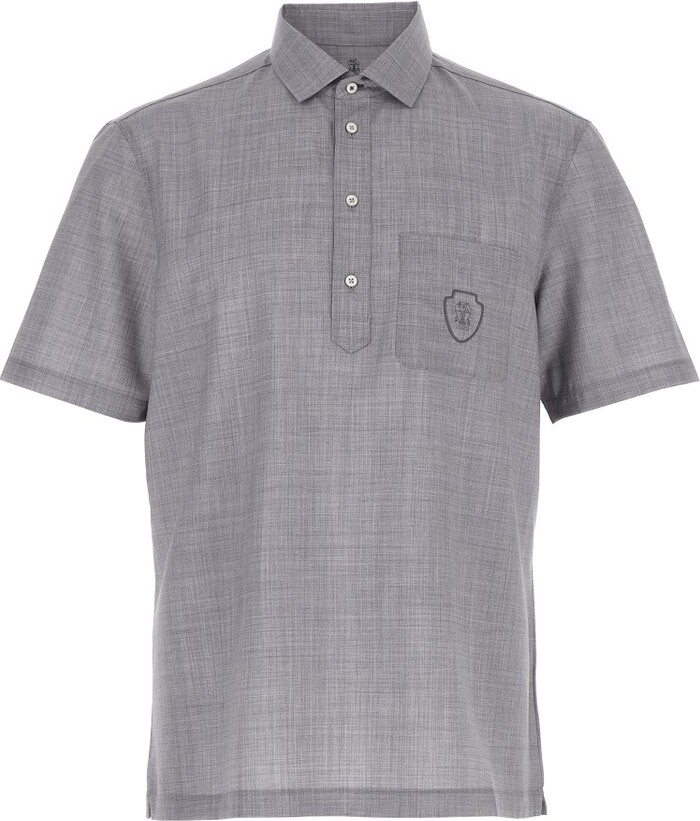 Brunello Cucinelli Logo Detailed Short Sleeved Polo Shirt