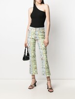 Thumbnail for your product : Versace Jeans Couture Tuileries-print cropped jeans