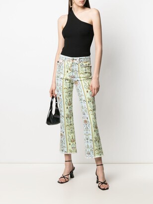 Versace Jeans Couture Tuileries-print cropped jeans