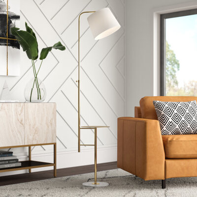 Everly Quinn Anapaola Tray Table Floor Lamp