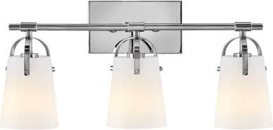 Hinkley Foster 3-Light Bath Vanity with Etched Opal Shades
