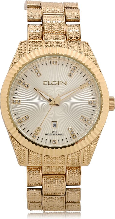 Elgin Men's Two-Tone Chrono Watch - Black & Gold - Each