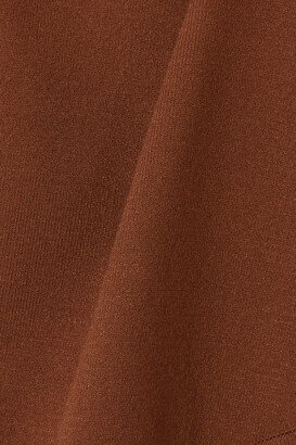 ZEYNEP ARCAY Tie-detailed Gathered Stretch-knit Bodysuit - Brown