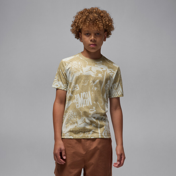 Jordan Big Kids' 23 Collage T-Shirt in Brown | 95F161-X01