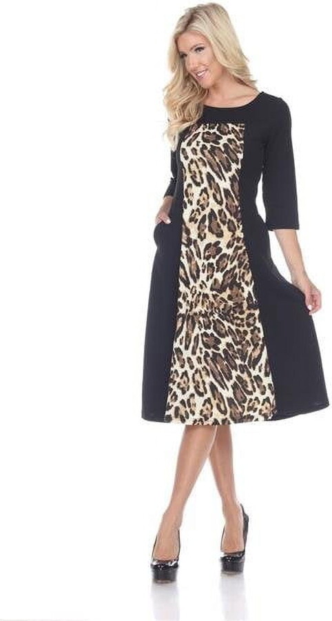 White Mark Fashion White Mark Women’s 3/4 Sleeve Constance Midi Dress