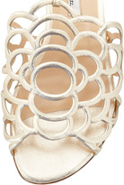 Thumbnail for your product : Oscar de la Renta Begonia Ankle-Wrap Flat Slingback Sandal, Gold