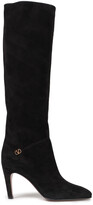 Thumbnail for your product : Valentino Garavani Logo-embellished Suede Knee Boots