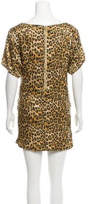 Just Cavalli Leopard Printed Silk Dress