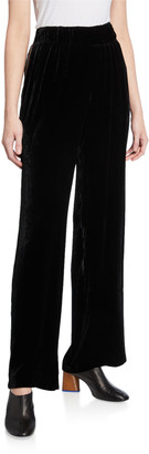 petite black velvet pants