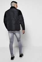 Thumbnail for your product : boohoo NEW Mens Velour Panel Padded Jacket in Polyester