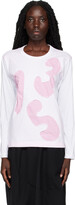 Thumbnail for your product : Comme des Garçons Shirt White & Pink Cut Out Long Sleeve T-Shirt