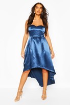 Thumbnail for your product : boohoo Occasion Bandeau Satin Midi Skater Dress