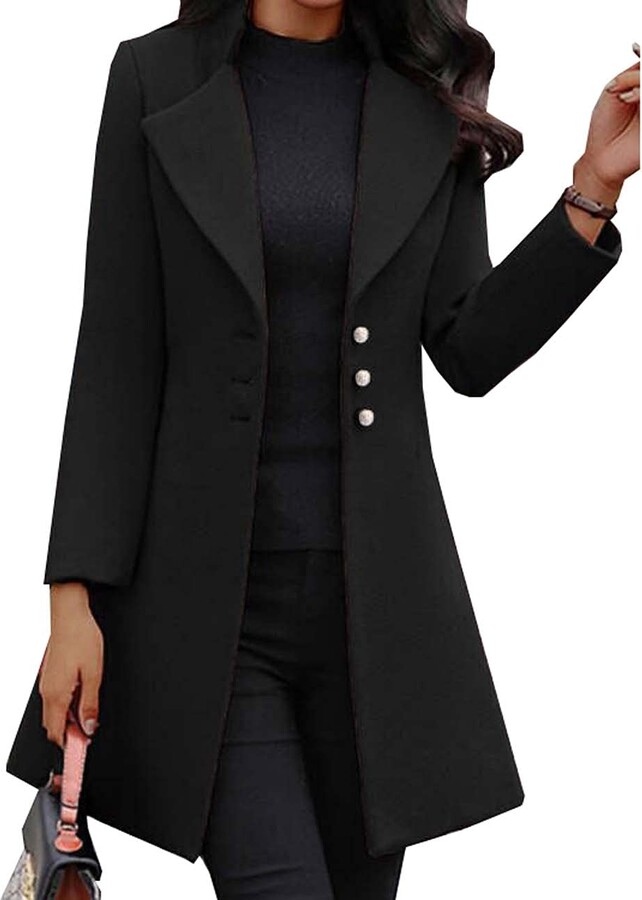 thin black coat womens