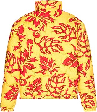 ERL Unisex Printed Quilted Puffer Woven in Yellow
