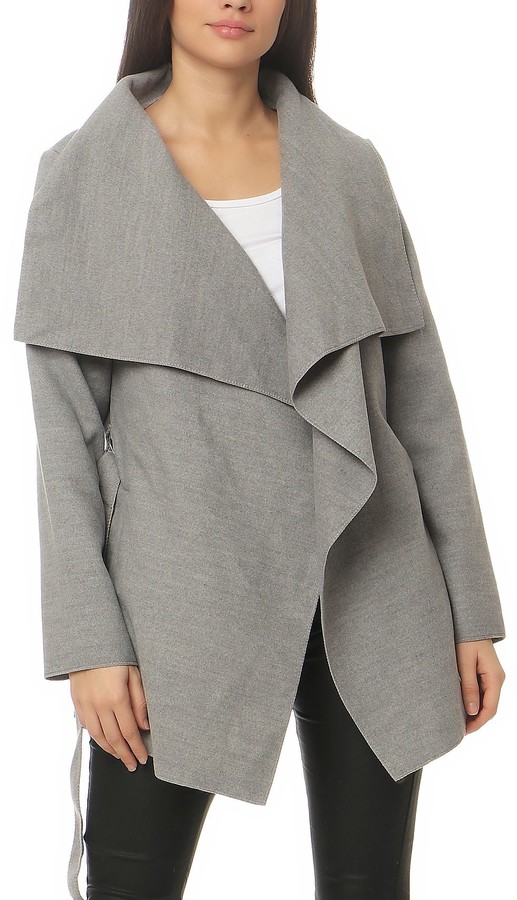 grey suede waterfall jacket