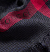 Thumbnail for your product : Gucci Striped Woven-Cotton Scarf