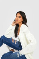 Thumbnail for your product : boohoo Oversized Slouchy Cable Knit Cardigan