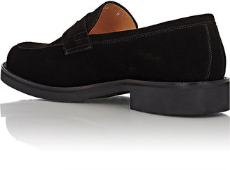 Barneys New York MEN'S SUEDE APRON-TOE PENNY LOAFERS