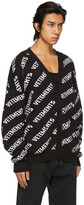 Thumbnail for your product : Vetements Black & White All-Over Logo Cardigan