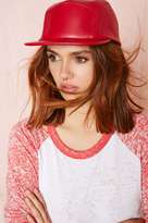 Thumbnail for your product : Nasty Gal Gear Up Leather Cap - Red
