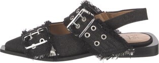 Ganni Denim Slingback Flats