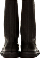 Thumbnail for your product : Rick Owens Black Leather Slat Stretch Boots