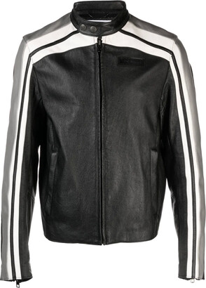 Moschino Patchwork Leather Jacket - ShopStyle