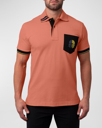 Louis Philippe orange and grey polo t shirt - G3-MTS16236 