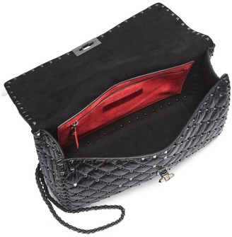 Valentino Garavani Large Rockstud Spike Leather Shoulder Bag