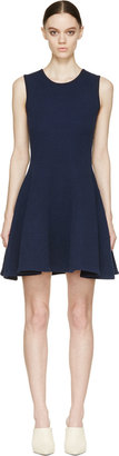 Thom Browne Navy Woven Circle Skirt Dress