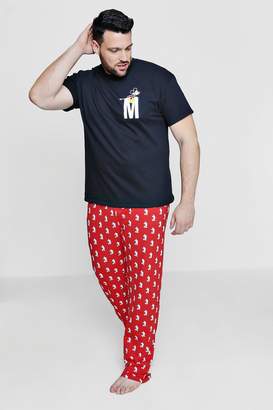 boohoo Big And Tall Disney Mickey Pyjama Set