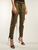 Thumbnail for your product : Saint Laurent Mid-rise Tie-waist Trousers - Khaki