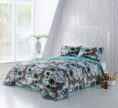 Geneva Home Fashion Havana 3 Piece Reversible Quilt Set