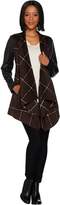 Thumbnail for your product : Lisa Rinna Collection Open Front Plaid Jacket with Faux Suede