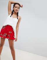 Thumbnail for your product : Missguided Floral Frill Hem Shorts
