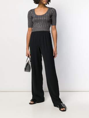 Alexander Wang T By cropped ribbed knit top