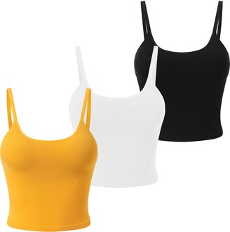 MAVOUR COUTURE 3 Pack Long Cropped Tank Tops for Women with Built