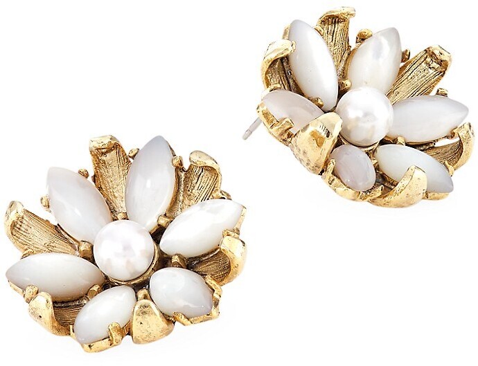 Oscar De La Renta Drop Earrings - Pearl | Shop the world's largest 