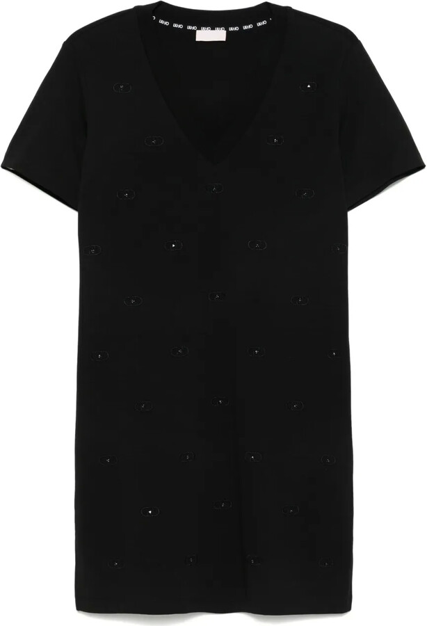 Liu Jo Logo-Embroidered Mini Dress