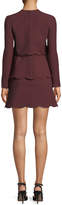 Thumbnail for your product : Valentino Crepe Couture Long-Sleeve Scallop Tiered Dress