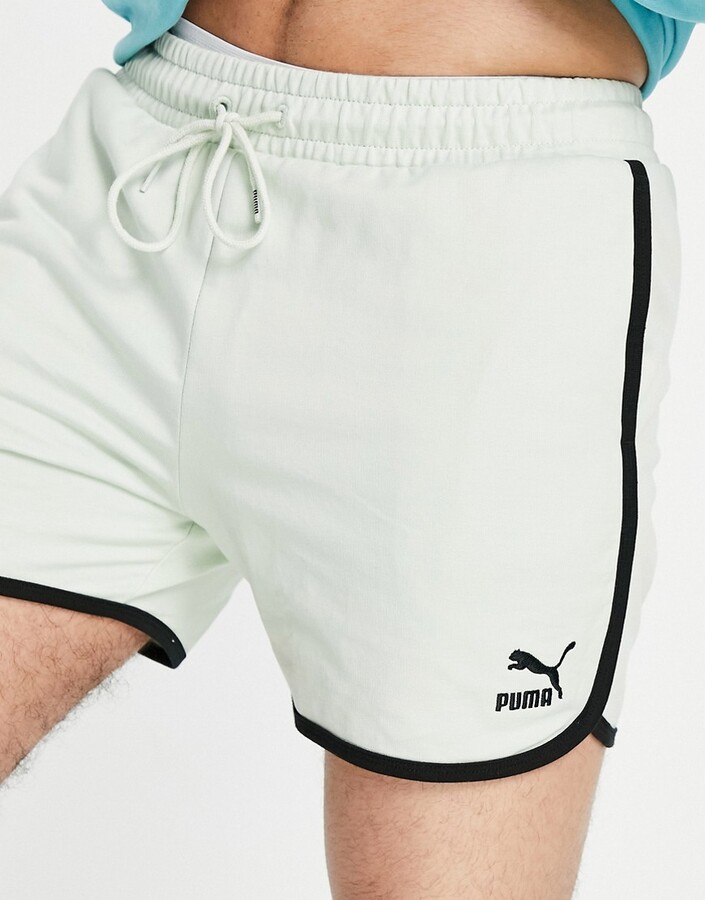 Puma Classics runner shorts in mint green and black - ShopStyle