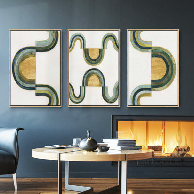 Wexford Home Analogous Arches I Framed On Canvas 3 Pieces Set