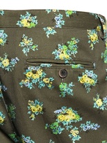 Thumbnail for your product : MSGM Floral Print Gabardine Cotton Shorts