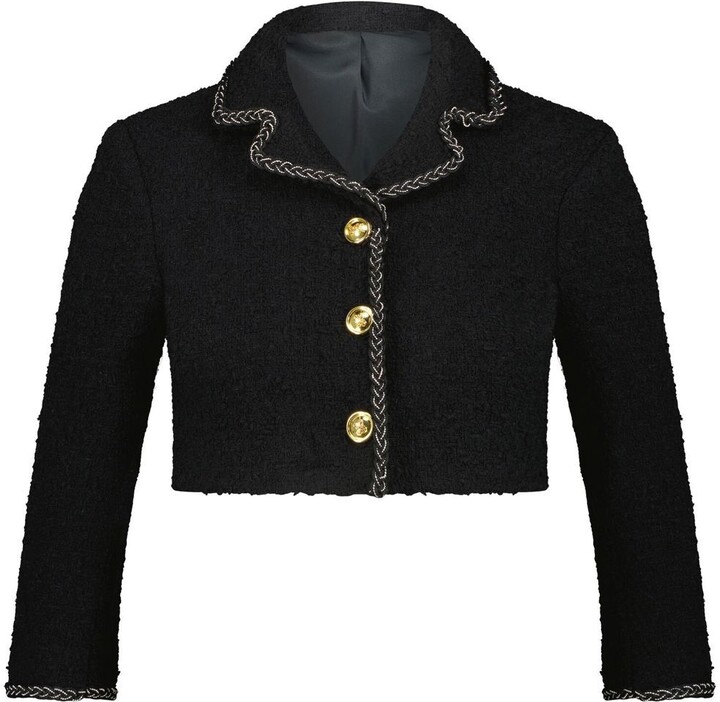 A Vintage Chanel Red and White Cropped Boucle Jacket at 1stDibs